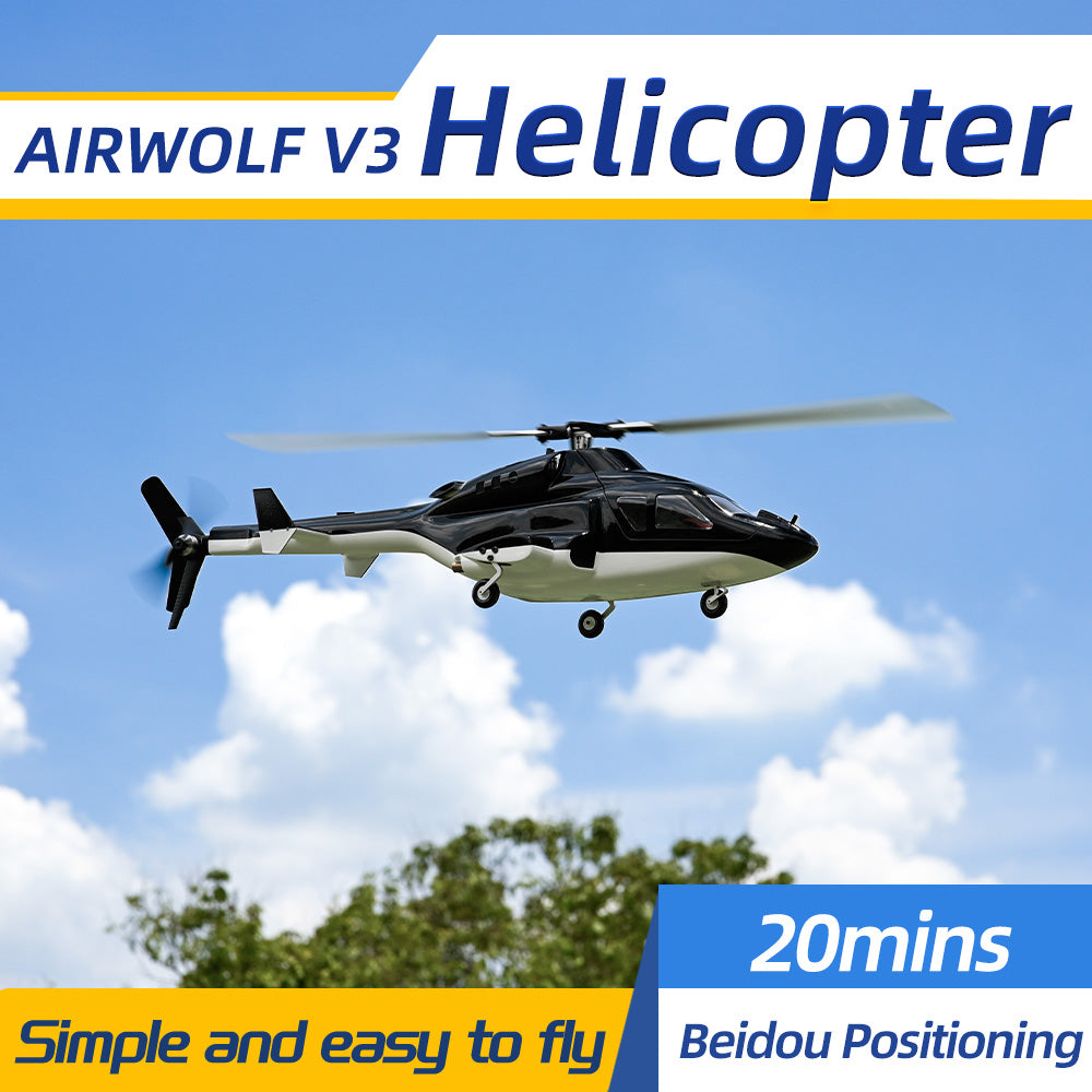 Flywing Airwolf V3 GPS Stabilized 6CH RC Scale helicopter FW450L size Fuselages with H1