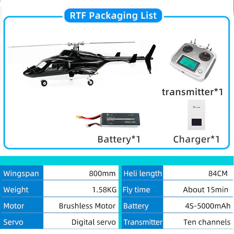 Flywing Airwolf V2.5 GPS Stabilized 6CH RC Scale helicopter FW450L size Fuselages with H1