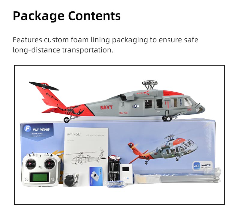 Flywing MH-60R Jayhawk ACE 6CH RC GPS Stabilized UH-60 Scale helicopter 470L size Fuselages