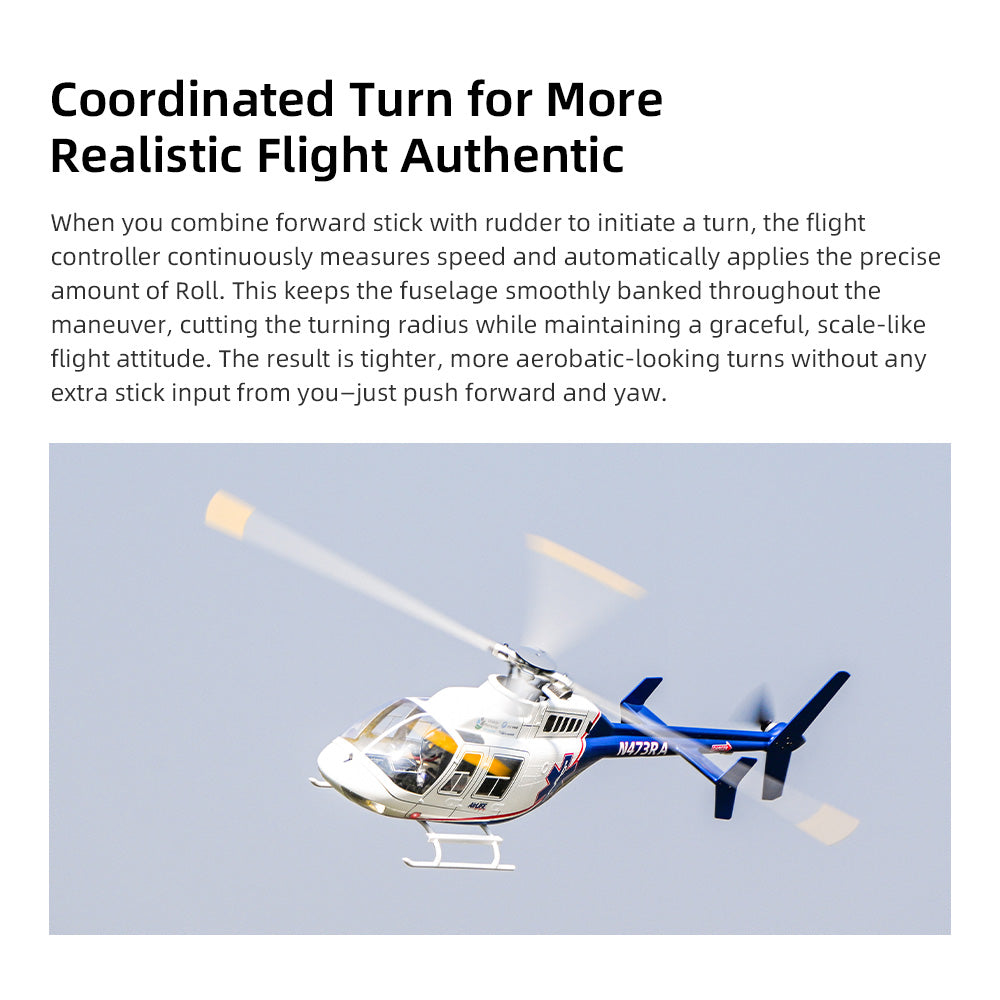 FLYWING Bell 407 Scale helicopter with ACE flight control LED light 4-Blade bell-407 RC Helicopter RTF version
