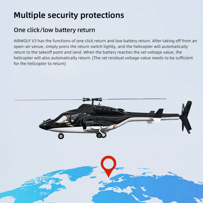 Flywing Airwolf V3 GPS Stabilized 6CH RC Scale helicopter FW450L size Fuselages with H1
