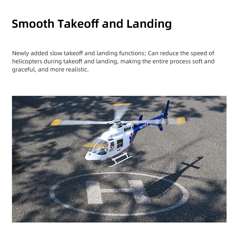 FLYWING Bell 407 Scale helicopter with ACE flight control LED light 4-Blade bell-407 RC Helicopter RTF version