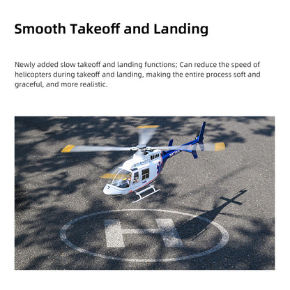 FLYWING Bell 407 Scale helicopter with ACE flight control LED light 4-Blade bell-407 RC Helicopter RTF version
