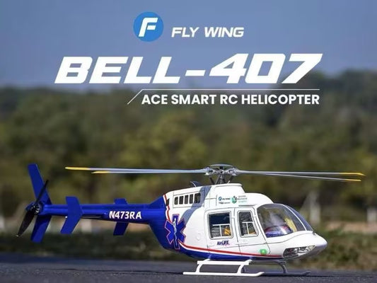 FLYWING Bell 407 Scale helicopter with ACE flight control LED light 4-Blade bell-407 RC Helicopter RTF version