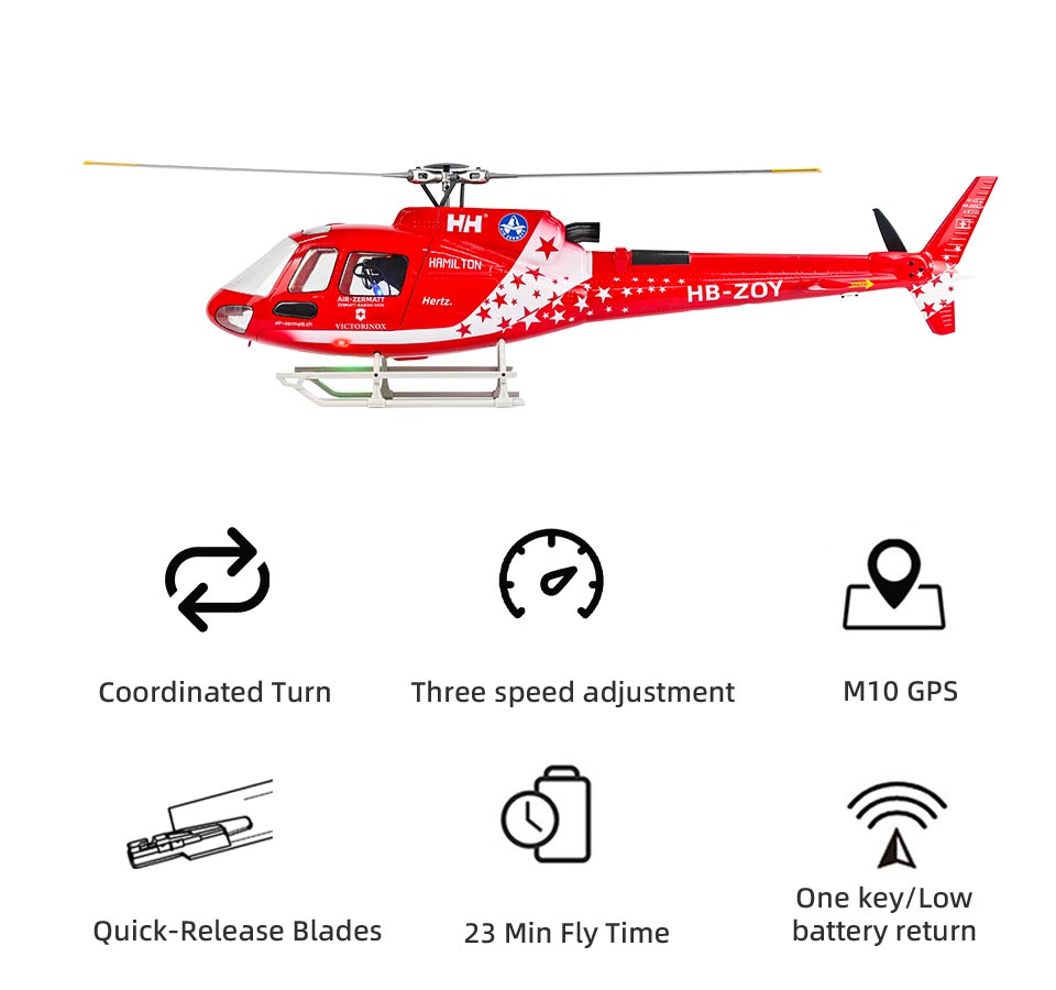 FLYWING AS350 Scale helicopter 470L size 3-blades 6CH GPS AS-350 Squirrel rc helicopter