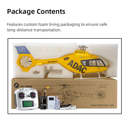 Flywing EC-135 6CH RC GPS Scale helicopter 4 Blades Stabilized 450L size Fuselages with  ACE